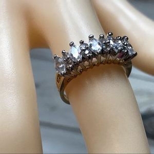 Gold marquis cubic zirconia ring 14k gold plated